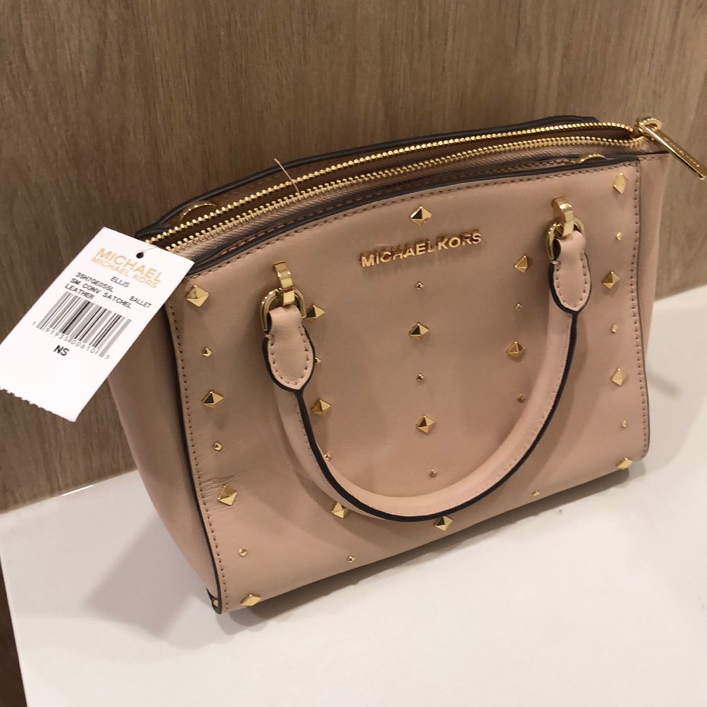Michael Kors Ellis Studded Convertible Leather Bag